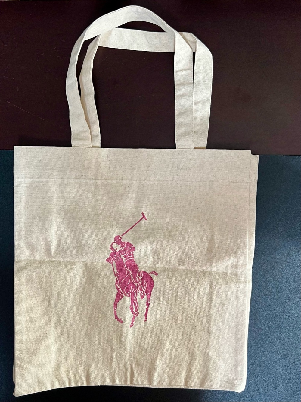 POLO RALPH LAUREN Pink Pony 100% Organic Cotton Shopper Tote Bag - Picture 3 of 7